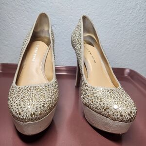 Gianni Bini Gold Studded Women's Heels